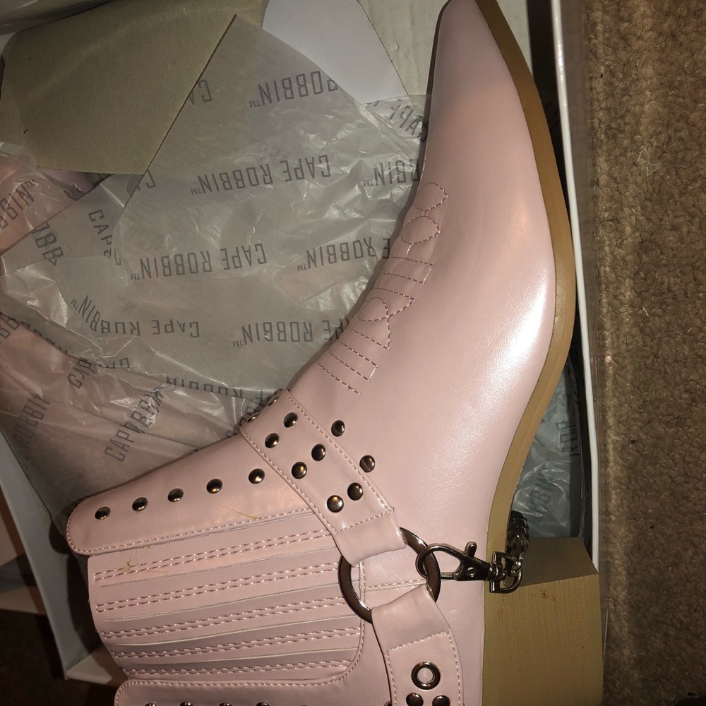 Pink metallic cowboy boot